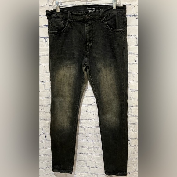 COTE DE NUITS JEANS BLACK DISTRESSED 34x33 W34 - Picture 1 of 8